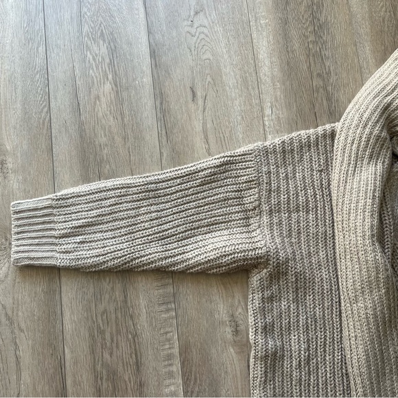 Zara Chunky Knit Open Cardigan Coat with Built in Scarf - Picture 14 of 16